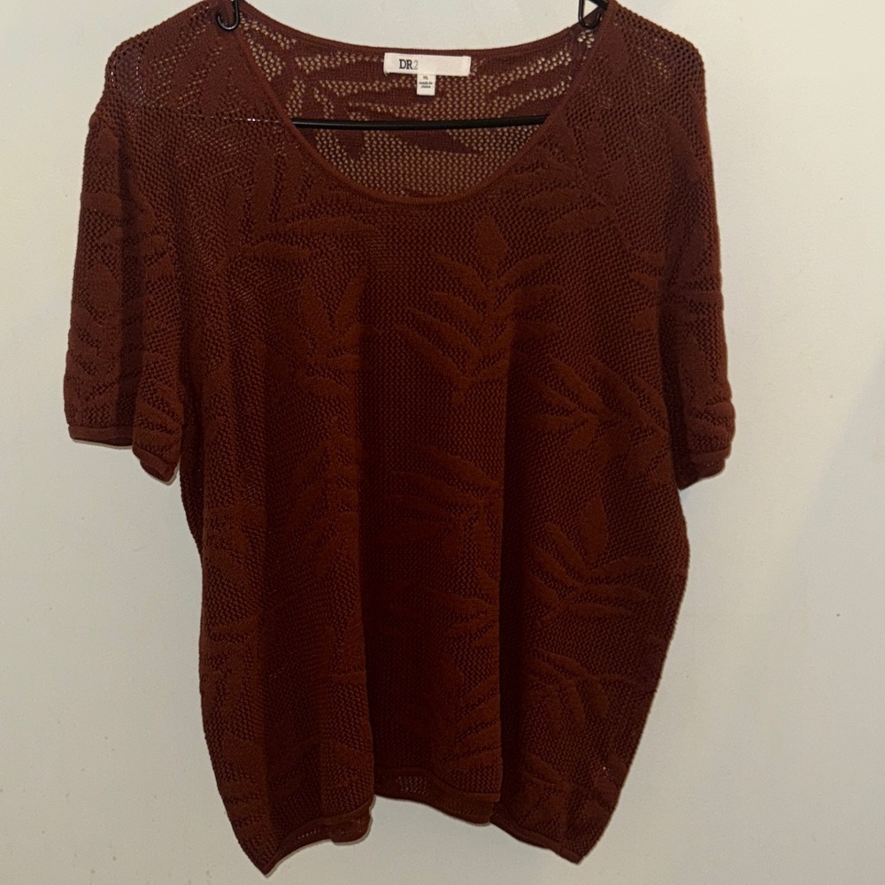 DR2 Women's Brown Knit Blouse